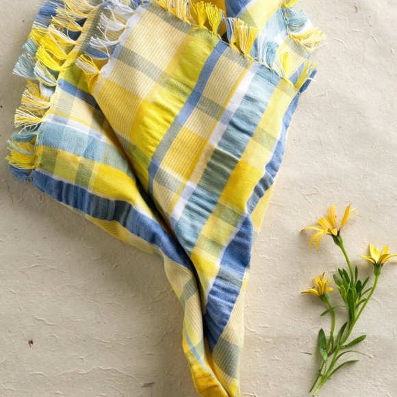April Cornell Kitchen Napkin Set/4 Yellow Blue NWT - Picture 4 of 4